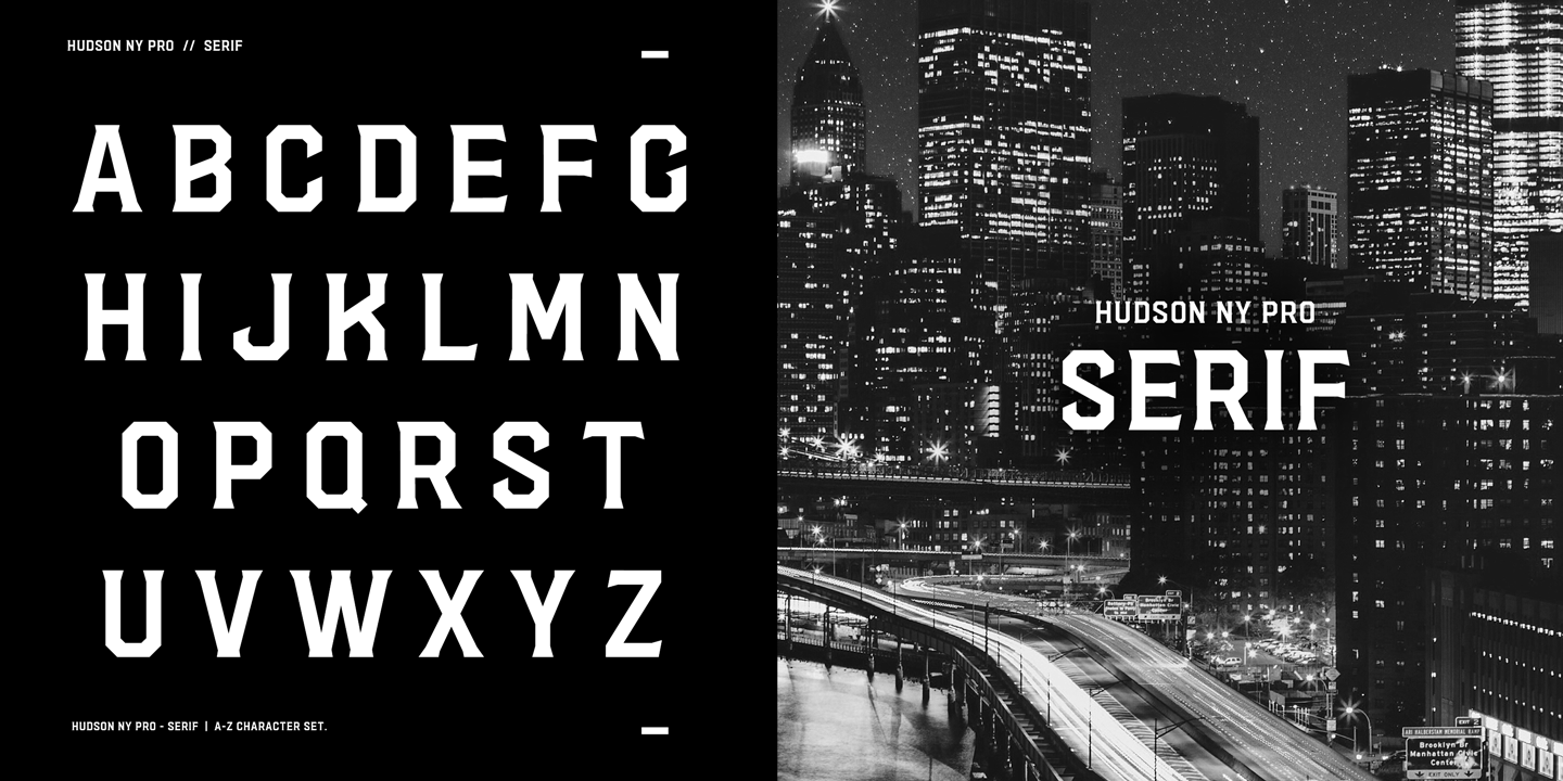 Ejemplo de fuente Hudson NY Pro Serif Regular